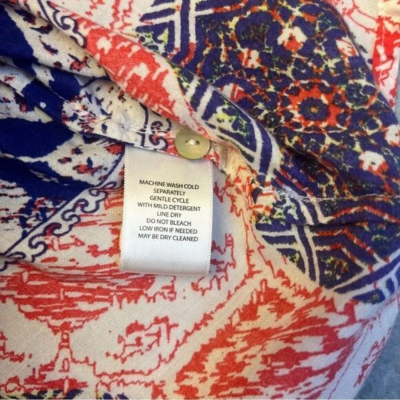 Beach Lunch Lounge Women’s Tunic Boho Ultralight Multi Blue Red size 2X - Picture 3 of 9